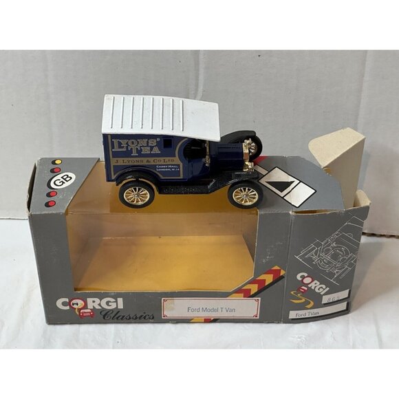 Corgi Die Cast C865 Ford Model T 1915  J Van Lyons Co LTD Tea Blue Original Box - Picture 2 of 4
